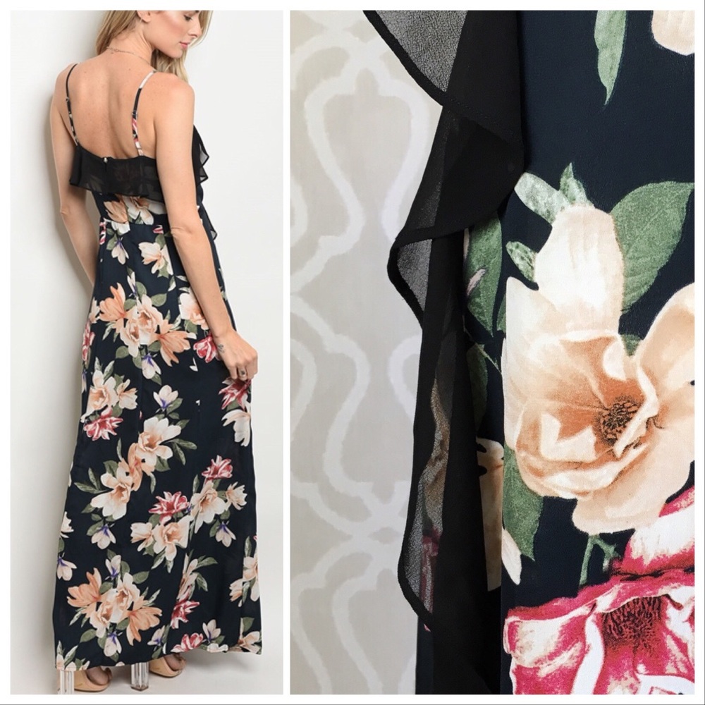 *CLEARANCE* Floral Chiffon Resort Maxi Dress - Picture 5 of 8